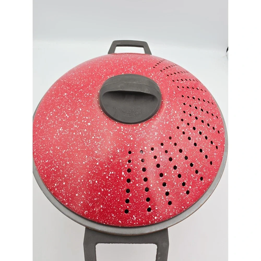 Gibson Home Casselman Pasta Cooker Set 4-Piece Red Nonstick Steel 5.4qt & 1.75qt